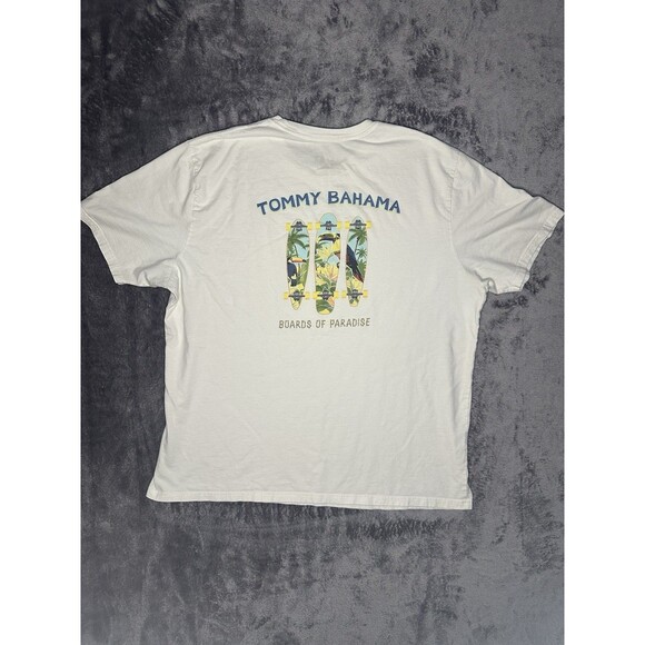 Tommy Bahama Relax Men’s XXL T-Shirt White Boards of Paradise Graphic Tee - Picture 4 of 4